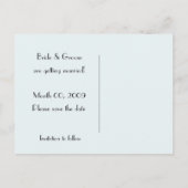 Turquoise en zwart Bewaar de datum Foto Briefkaart (Achterkant)