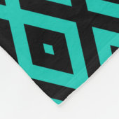 Turquoise en zwart diamantpatroon fleece deken (Hoek)