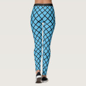 Turquoise en zwart diamantpatroon leggings (Achterkant)