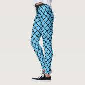 Turquoise en zwart diamantpatroon leggings (Links)