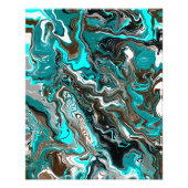 Turquoise en zwart satijn Fluid Art Foto Afdruk (Voorkant)
