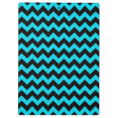 Turquoise en zwarte chevron patroon monogram klembord (Achterkant)