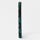 Turquoise en zwarte elegante damastpatroon Case-Mate iPhone case (Achterkant/links)