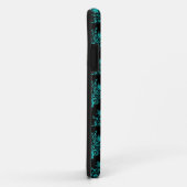 Turquoise en zwarte elegante damastpatroon Case-Mate iPhone case (Achterkant/rechts)