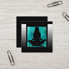 Turquoise en Zwarte Mediation Yoga Visitekaartjes