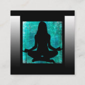 Turquoise en Zwarte Mediation Yoga Visitekaartjes (Voorkant)