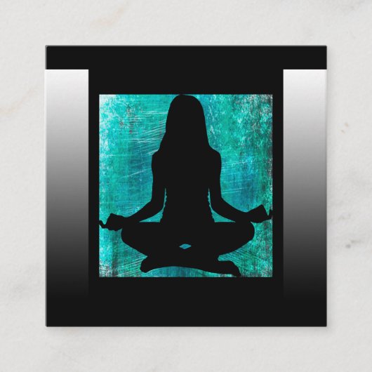 Turquoise en Zwarte Mediation Yoga Visitekaartjes (Voorkant)