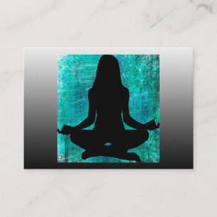 Turquoise en Zwarte Meditatie Yoga Visitekaartjes