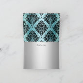 Turquoise en Zwarte Prinsessen Tiara Bedankkaart (Binnen)