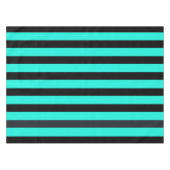 Turquoise en zwarte streep tafelkleed (Voorkant (Horizontaal))