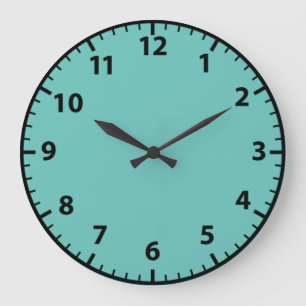 Turquoise en zwarte teal wandklok
