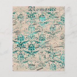 turquoise ephemera muziek papier