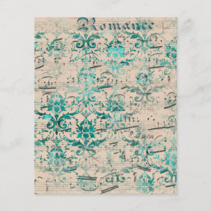 turquoise ephemera muziek papier