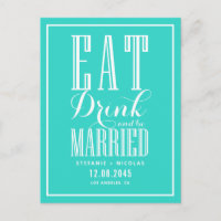 Turquoise Eten, Drinken en trouwen Save the Date