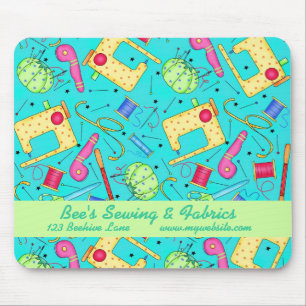 Turquoise Fabric & Sewing Business Mousepad Muismat