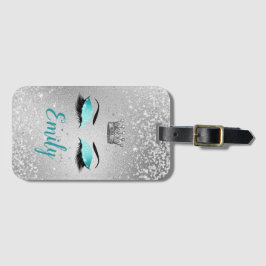Turquoise Fabulous Glitter Eyes Bagagelabel