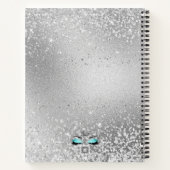 Turquoise Fabulous Glitter Eyes Notitieboek (Achterkant)