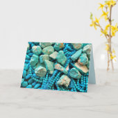 Turquoise Fallen Sky Stone December Verjaardag Kaart (Gele Bloem)