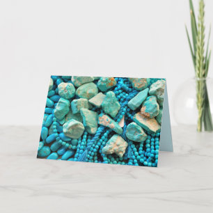Turquoise Fallen Sky Stone December Verjaardag Kaart