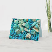 Turquoise Fallen Sky Stone December Verjaardag Kaart (Voorkant)
