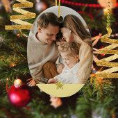 Turquoise Family Photo Minimalist Keepsake Keramisch Ornament