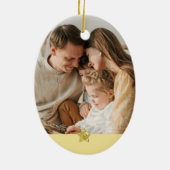 Turquoise Family Photo Minimalist Keepsake Keramisch Ornament (Achterkant)