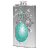 Turquoise Fancy Kerstbal Flesje Heupfles (Links)
