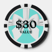 Turquoise Fancy Tiffany Parels Verjaardagsfeestje  Poker Chips (Voorkant)
