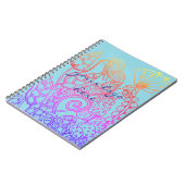 Turquoise Fantasy Butterfly Notitieboek (Linkerzijde)