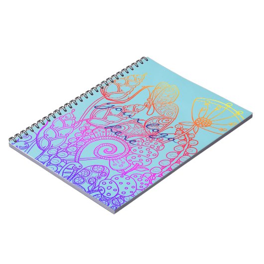 Turquoise Fantasy Butterfly Notitieboek (Linkerzijde)