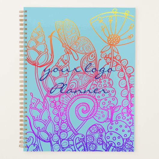 Turquoise Fantasy Butterfly Planner (Voorkant)