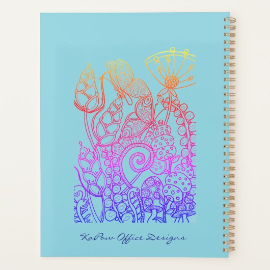 Turquoise Fantasy Butterfly Planner (Achterkant)