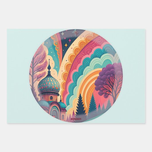 Turquoise Fantasy Wrapping Paper Set – Customize (Voorkant 3)