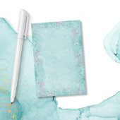 Turquoise Fantasy Zilveren Ster Glitter Post-it® Notes