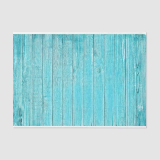 Turquoise Faux Coastal Beach Wood Decoupage Tissuepapier (Voorkant)