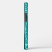 Turquoise Faux Crocodile Leather Persoonlijke naam Case-Mate iPhone Case (Achterkant / Rechts)