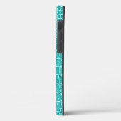 Turquoise Faux Crocodile Leather Persoonlijke naam Case-Mate iPhone Case (Achterkant / Links)