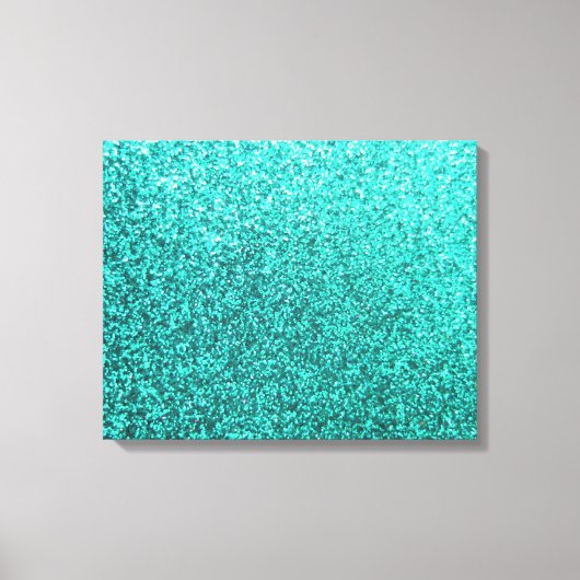 Turquoise faux glitter graphic canvas afdruk (Voorkant)