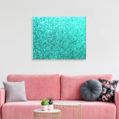 Turquoise faux glitter graphic canvas afdruk (Insitu (Woonkamer))