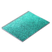 Turquoise faux glitter graphic notitieboek (Linkerzijde)