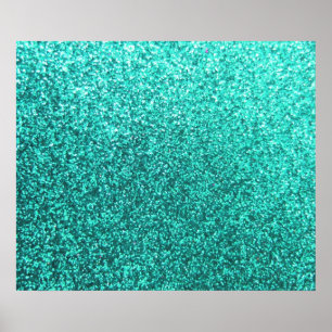 Turquoise faux glitter graphic poster