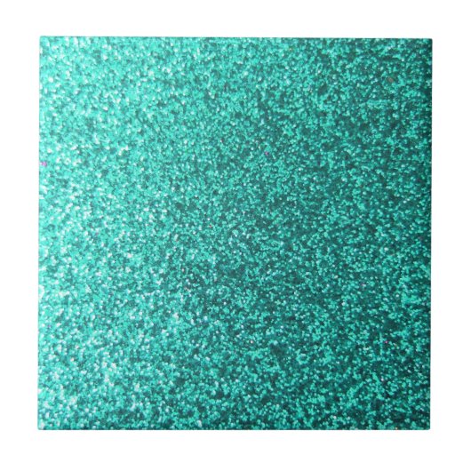 Turquoise faux glitter graphic tegeltje (Voorkant)