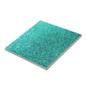 Turquoise faux glitter graphic tegeltje (Zijkant)