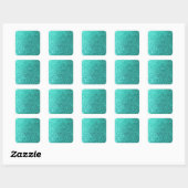 Turquoise faux glitter graphic vierkante sticker (Vel)