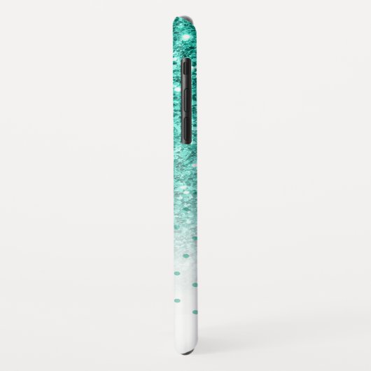 Turquoise faux glitter ombre modern design Case-Mate iPhone case (Achterkant/links)
