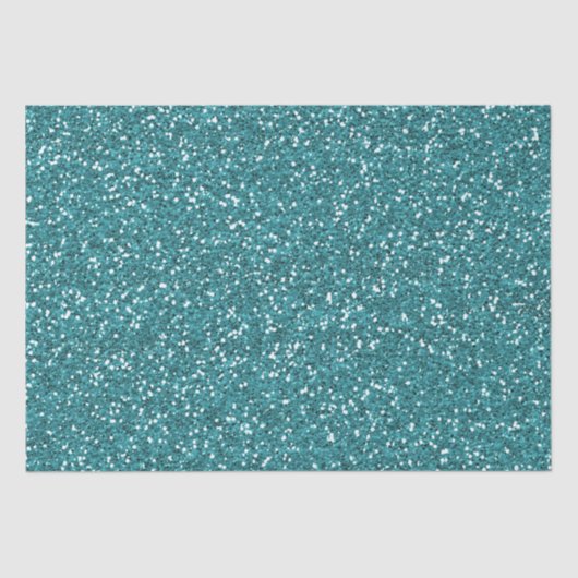 Turquoise Faux Glitter Tissuepapier (Voorkant)