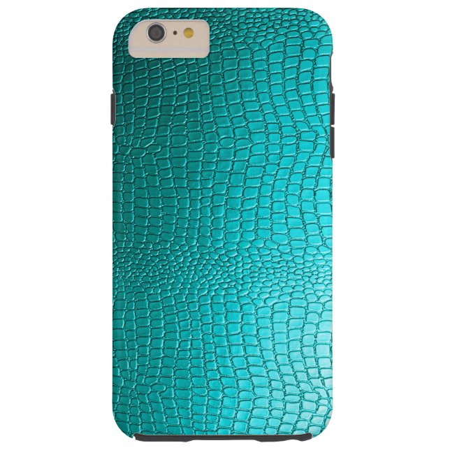 Turquoise Faux Leather Snake-Skin look Case-Mate iPhone Case (Achterkant)