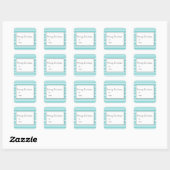 Turquoise Festive Stripes Holiday Stickers (Vel)