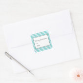 Turquoise Festive Stripes Holiday Stickers (Envelop)