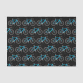 Turquoise fiets op zwart tissuepapier (Voorkant)